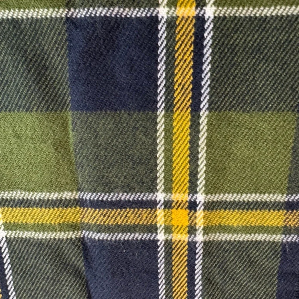NWT Old Navy Plaid Scarf Green Navy Yellow Acrylic Fringe Winter Unisex 448623-